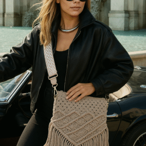 Bolso de Macramé (Flecos Beige)