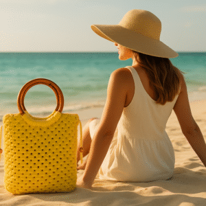 Bolso de Macramé (Amarillo Luminoso)